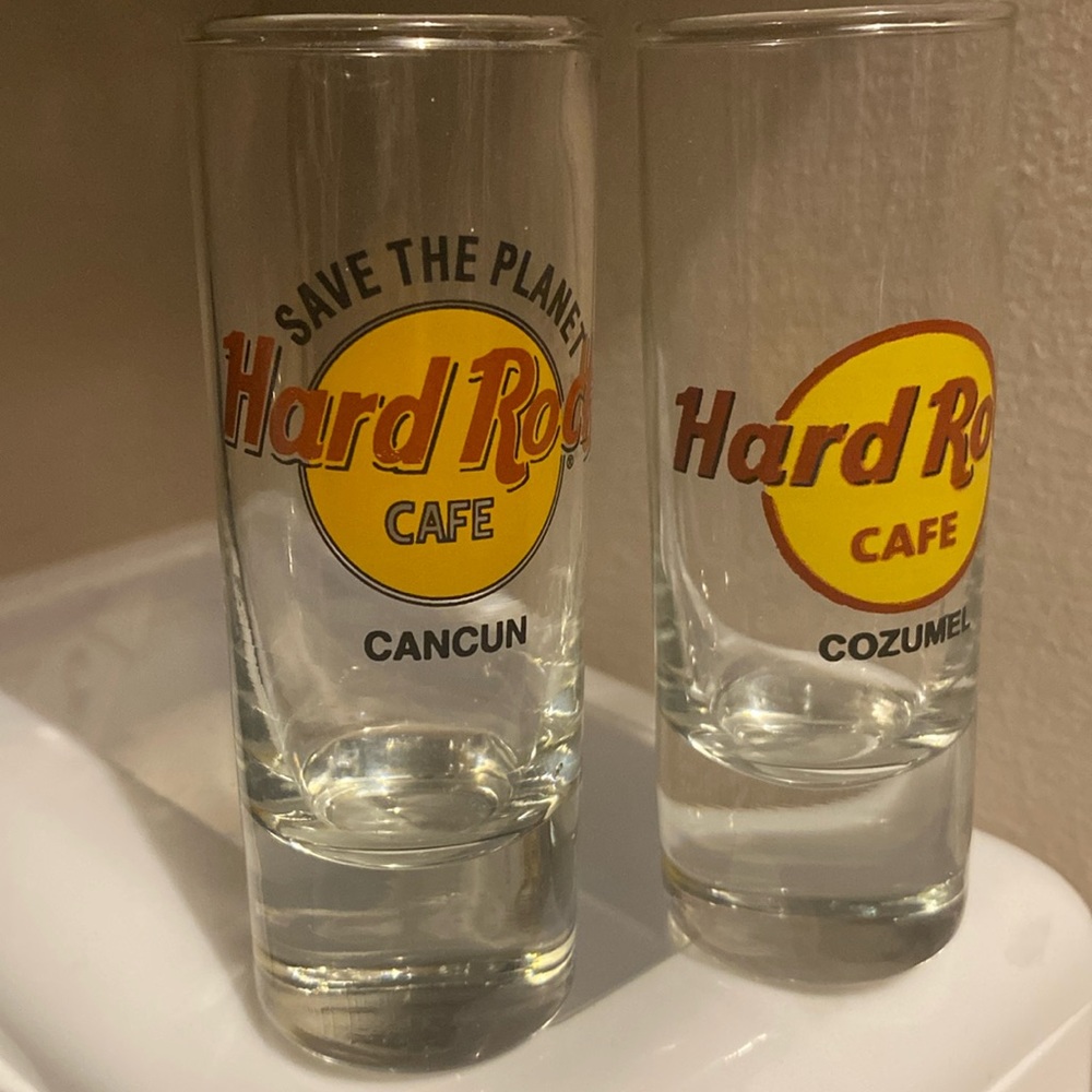 2 HARD ROCK CAFE SHOT GLASSES